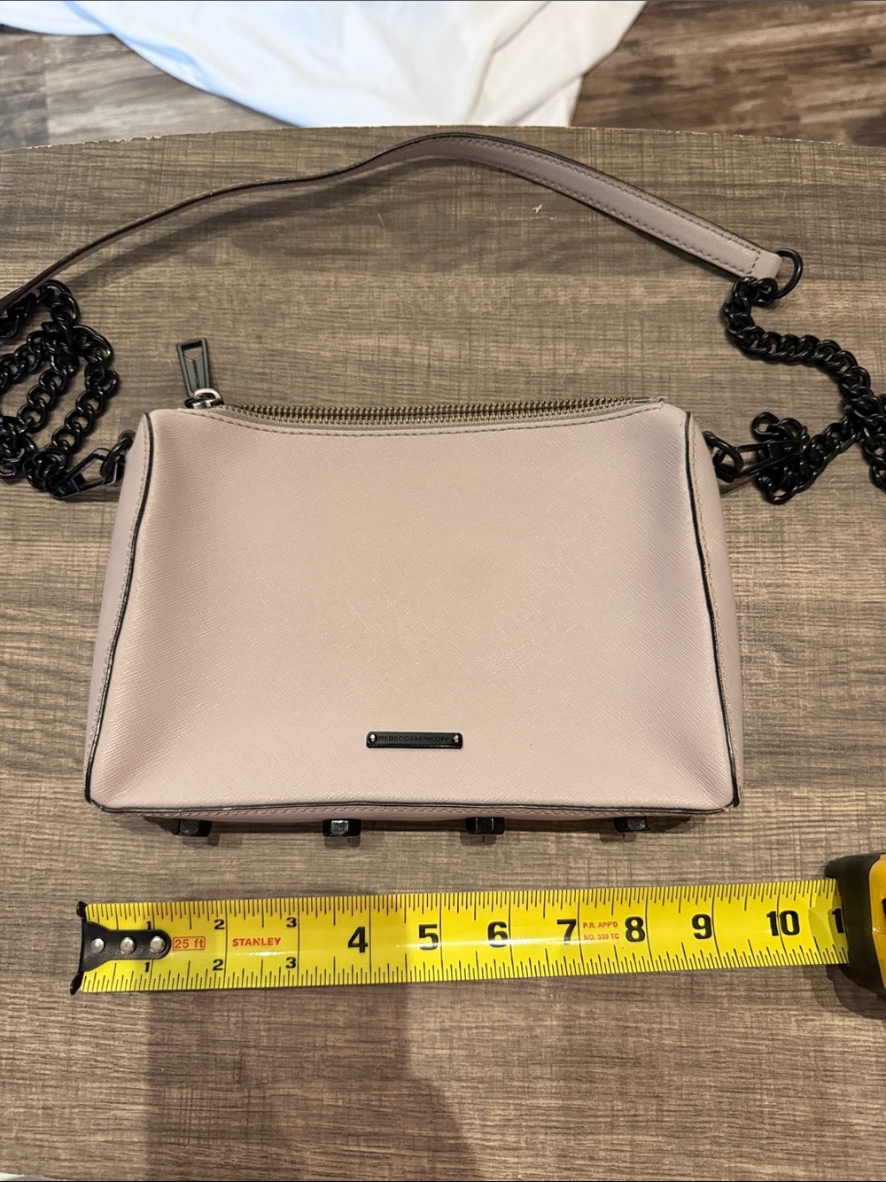 Rebecca Minkoff Light Mauve Crossbody with Black Chain Strap